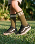 Youth Classic Stripe Socks - Military