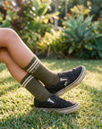 Youth Classic Stripe Socks - Military