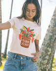 W's Flower Bundle Mid Length Tee