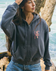 W's Sexy Pink Heliconia Plush Zip Hoodie