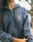 W's Sexy Pink Heliconia Plush Zip Hoodie