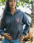 W's Sexy Pink Heliconia Plush Zip Hoodie