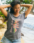 W's Sexy Pink Heliconia Scoop Tee