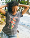 W's Sexy Pink Heliconia Scoop Tee