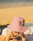Guava  / Hibiscus Blooms  Reversible Bucket Hat