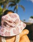 Guava  / Hibiscus Blooms  Reversible Bucket Hat