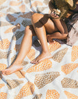 Cone Shell / Hibiscus Blooms Beach Blanket