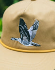 Flying Nene Embroidered 5 Panel Unstructured Hat -Khaki