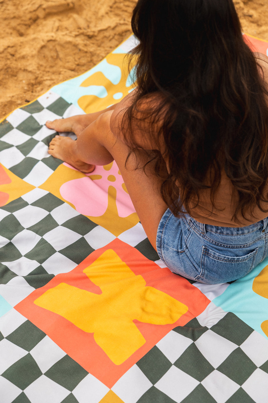 Patchy Check Beach Blanket