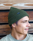 Deep Cuffed Beanie - Olive