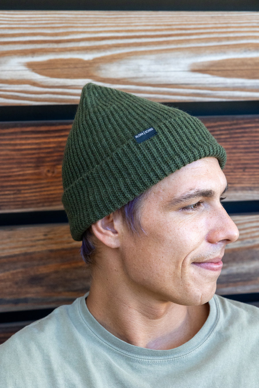 Deep Cuffed Beanie - Olive