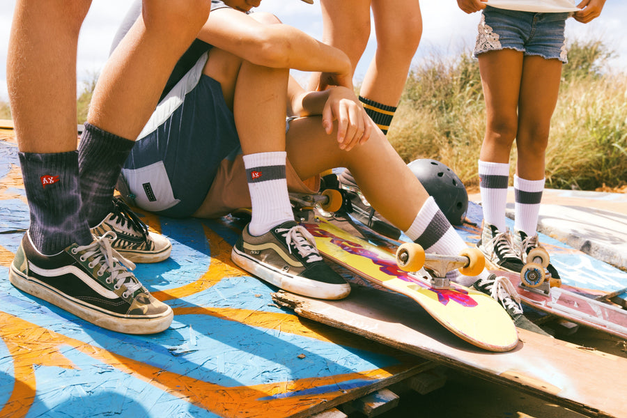 Youth AX Flag Sock - Solid Black